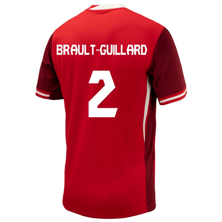 Herren Kanada Zachary Brault-Guillard #2 Rot Heimtrikot Trikot 24-26 T-Shirt