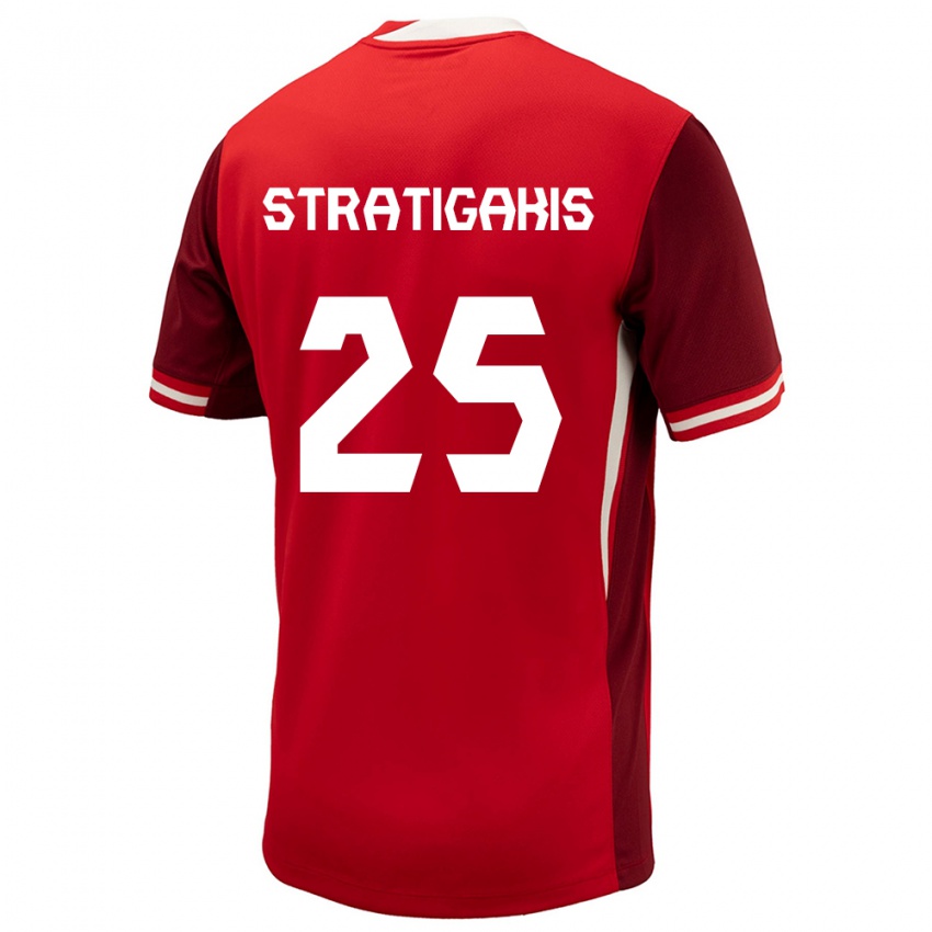 Herren Kanada Sarah Stratigakis #25 Rot Heimtrikot Trikot 24-26 T-Shirt