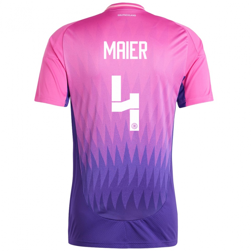 Herren Deutschland Leonie Maier #4 Pink Lila Auswärtstrikot Trikot 24-26 T-Shirt