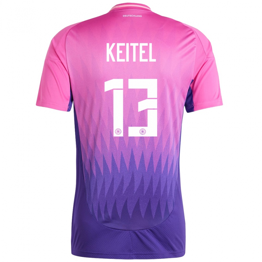 Herren Deutschland Yannik Keitel #13 Pink Lila Auswärtstrikot Trikot 24-26 T-Shirt