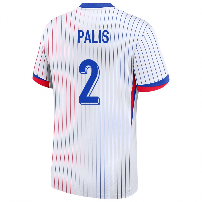 Herren Frankreich Ella Palis #2 Weiß Auswärtstrikot Trikot 24-26 T-Shirt