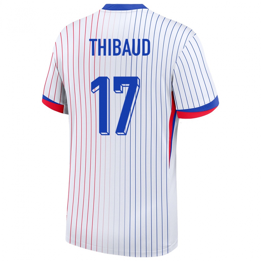Herren Frankreich Julie Thibaud #17 Weiß Auswärtstrikot Trikot 24-26 T-Shirt