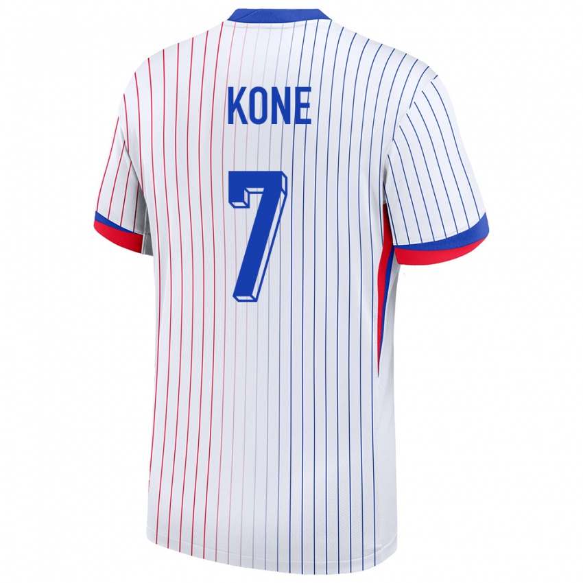 Herren Frankreich Kouadio Kone #7 Weiß Auswärtstrikot Trikot 24-26 T-Shirt