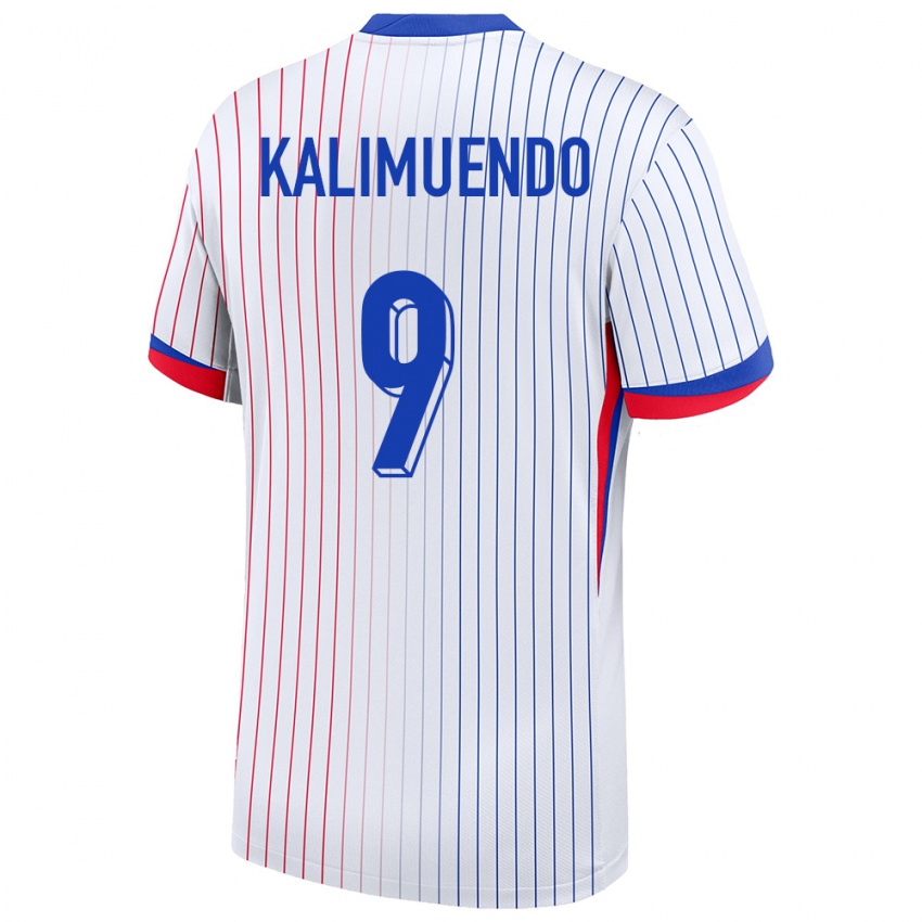 Herren Frankreich Arnaud Kalimuendo #9 Weiß Auswärtstrikot Trikot 24-26 T-Shirt