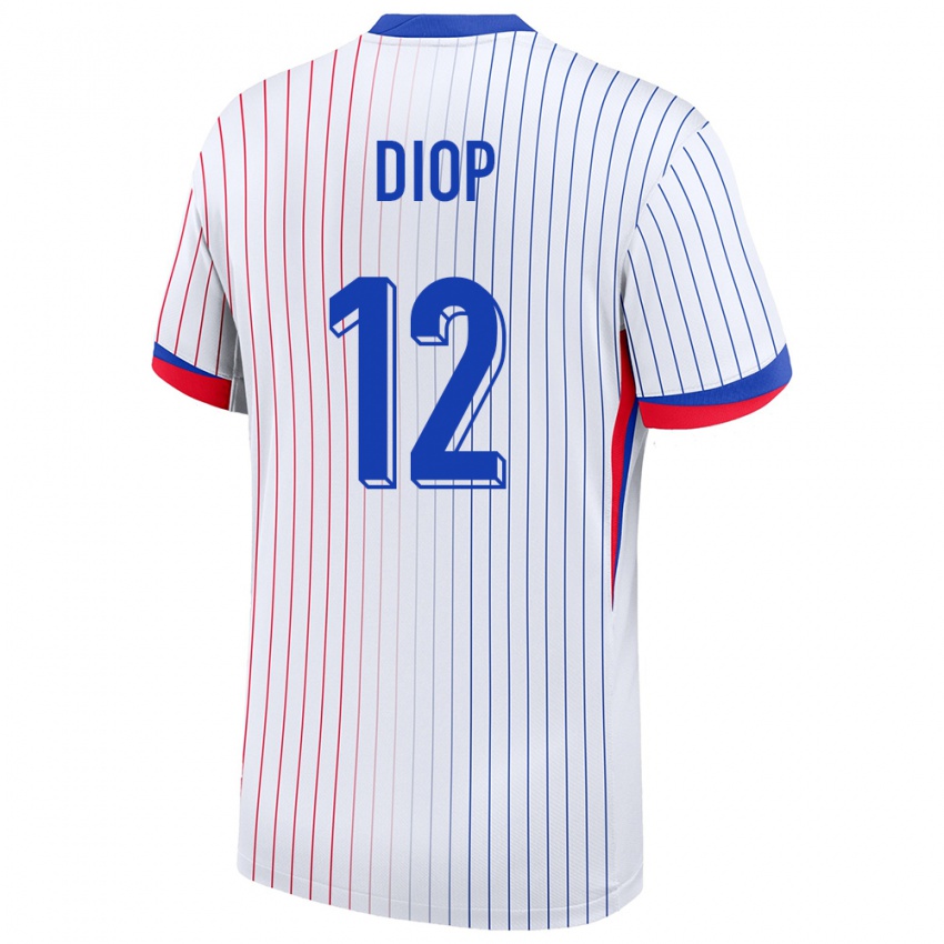 Herren Frankreich Sofiane Diop #12 Weiß Auswärtstrikot Trikot 24-26 T-Shirt
