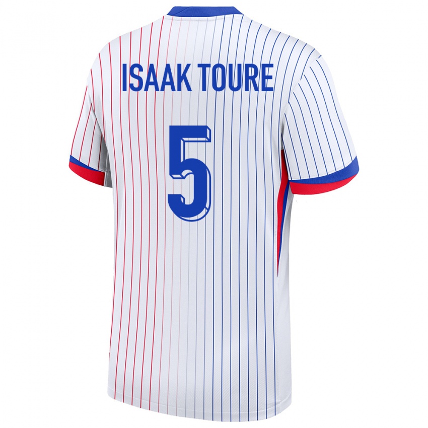 Herren Frankreich Souleymane Isaak Toure #5 Weiß Auswärtstrikot Trikot 24-26 T-Shirt