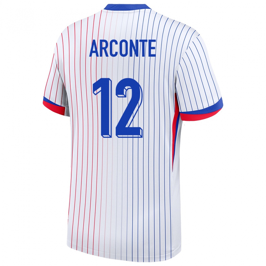 Herren Frankreich Tairyk Arconte #12 Weiß Auswärtstrikot Trikot 24-26 T-Shirt