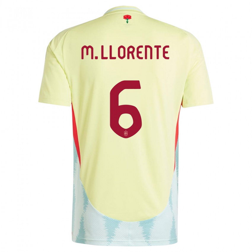 Herren Spanien Marcos Llorente #6 Gelb Auswärtstrikot Trikot 24-26 T-Shirt