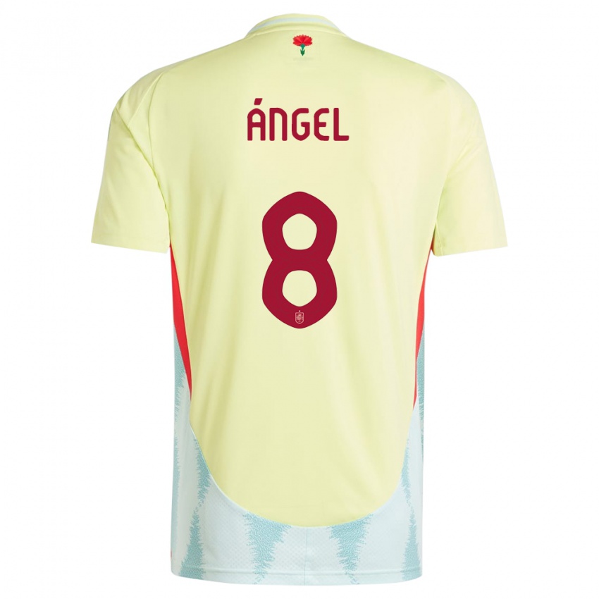 Herren Spanien Manuel Angel #8 Gelb Auswärtstrikot Trikot 24-26 T-Shirt