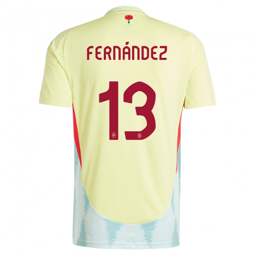 Herren Spanien Cesar Fernandez #13 Gelb Auswärtstrikot Trikot 24-26 T-Shirt