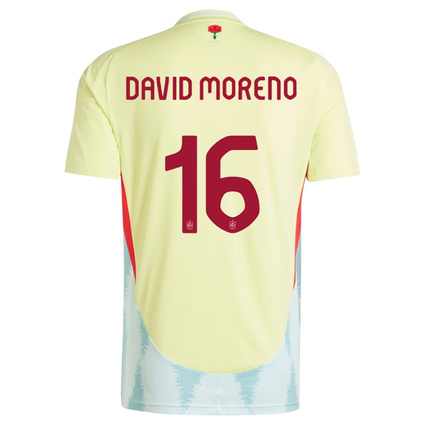 Herren Spanien Antonio David Moreno #16 Gelb Auswärtstrikot Trikot 24-26 T-Shirt
