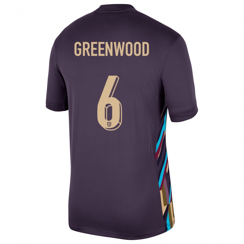 Herren England Alex Greenwood #6 Dunkle Rosine Auswärtstrikot Trikot 24-26 T-Shirt