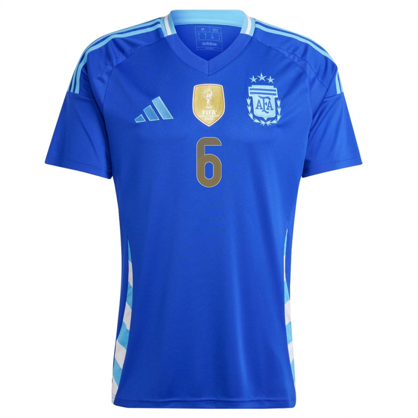 Herren Argentinien Franco Carboni #6 Blau Auswärtstrikot Trikot 24-26 T-Shirt