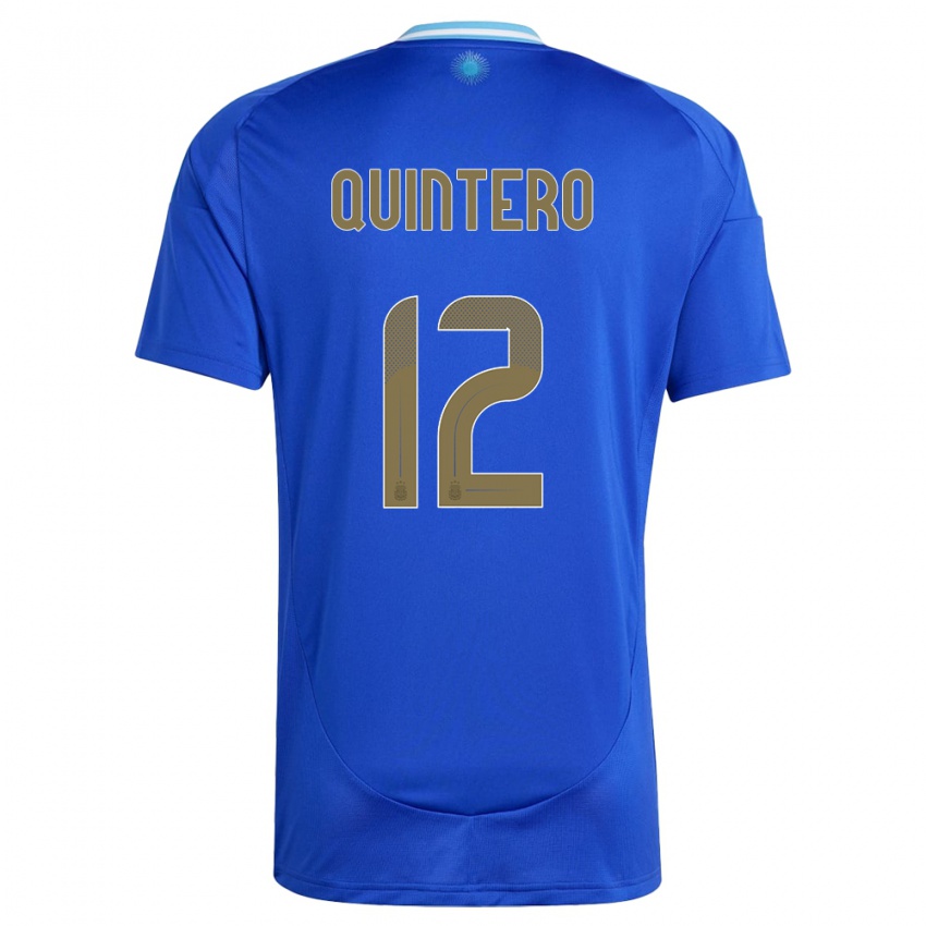 Herren Argentinien Valentino Quintero #12 Blau Auswärtstrikot Trikot 24-26 T-Shirt