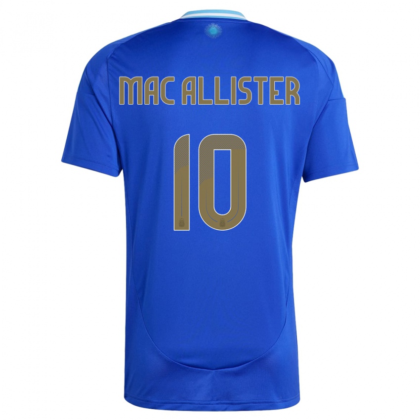 Herren Argentinien Alexis Mac Allister #10 Blau Auswärtstrikot Trikot 24-26 T-Shirt