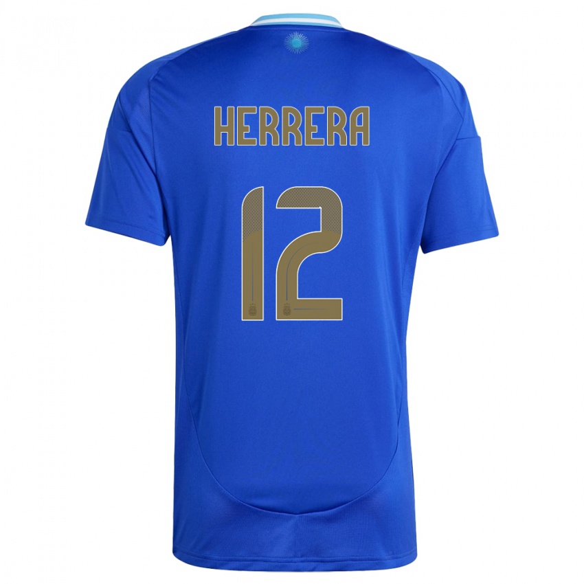 Herren Argentinien Franco Herrera #12 Blau Auswärtstrikot Trikot 24-26 T-Shirt