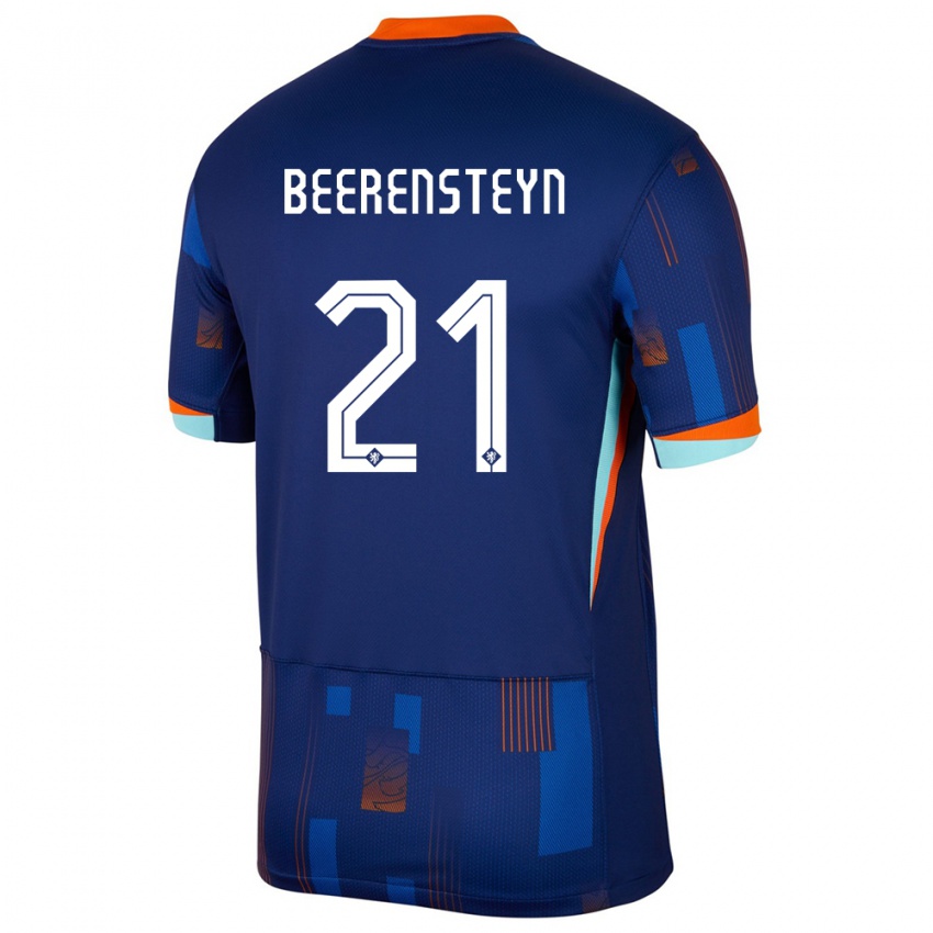 Herren Niederlande Lineth Beerensteyn #21 Blau Auswärtstrikot Trikot 24-26 T-Shirt