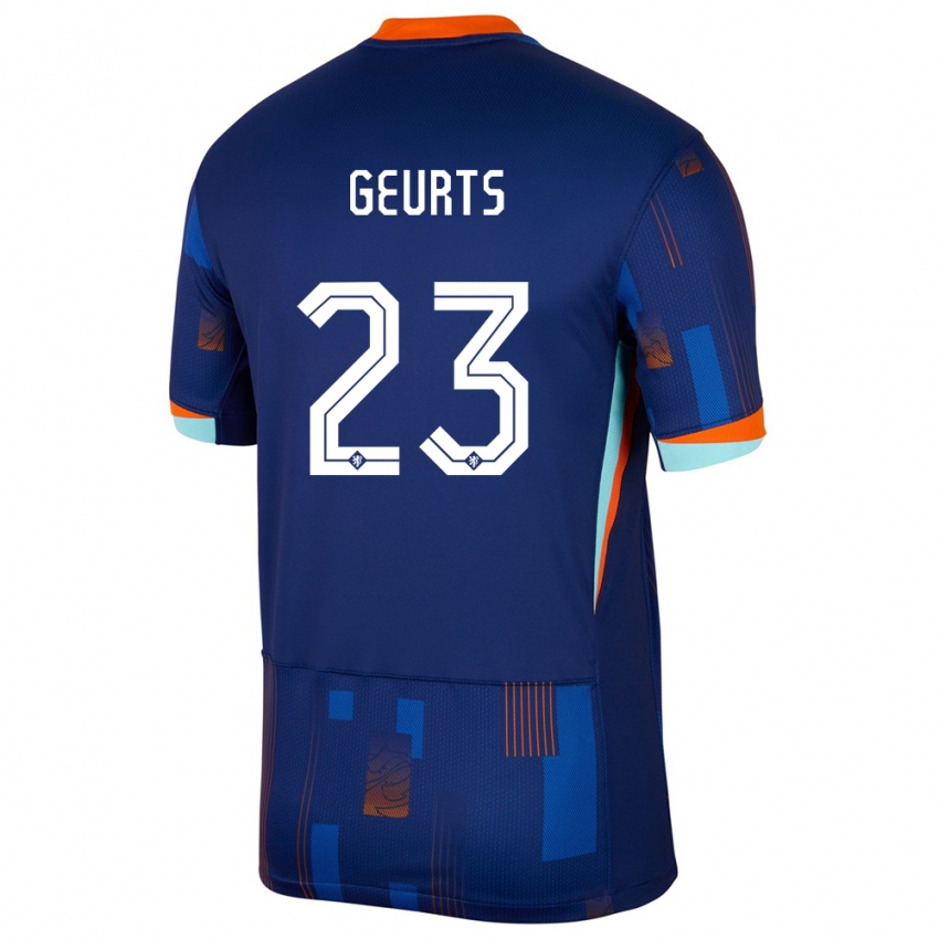 Herren Niederlande Loes Geurts #23 Blau Auswärtstrikot Trikot 24-26 T-Shirt