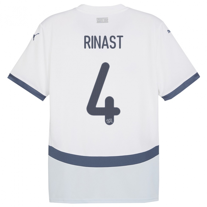 Herren Schweiz Rachel Rinast #4 Weiß Auswärtstrikot Trikot 24-26 T-Shirt