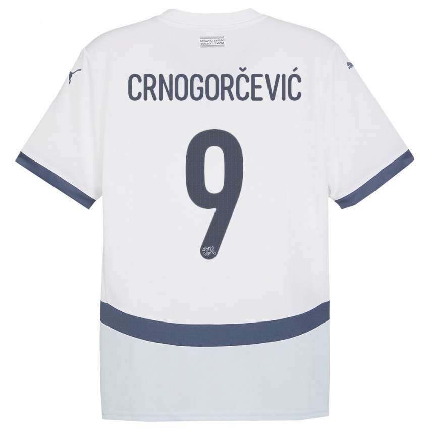 Herren Schweiz Ana Maria Crnogorcevic #9 Weiß Auswärtstrikot Trikot 24-26 T-Shirt