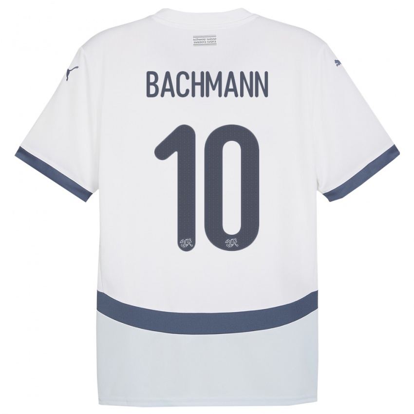 Herren Schweiz Ramona Bachmann #10 Weiß Auswärtstrikot Trikot 24-26 T-Shirt