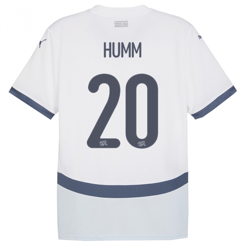 Herren Schweiz Fabienne Humm #20 Weiß Auswärtstrikot Trikot 24-26 T-Shirt