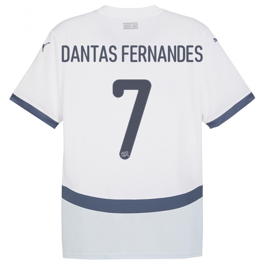 Herren Schweiz Ronaldo Dantas Fernandes #7 Weiß Auswärtstrikot Trikot 24-26 T-Shirt
