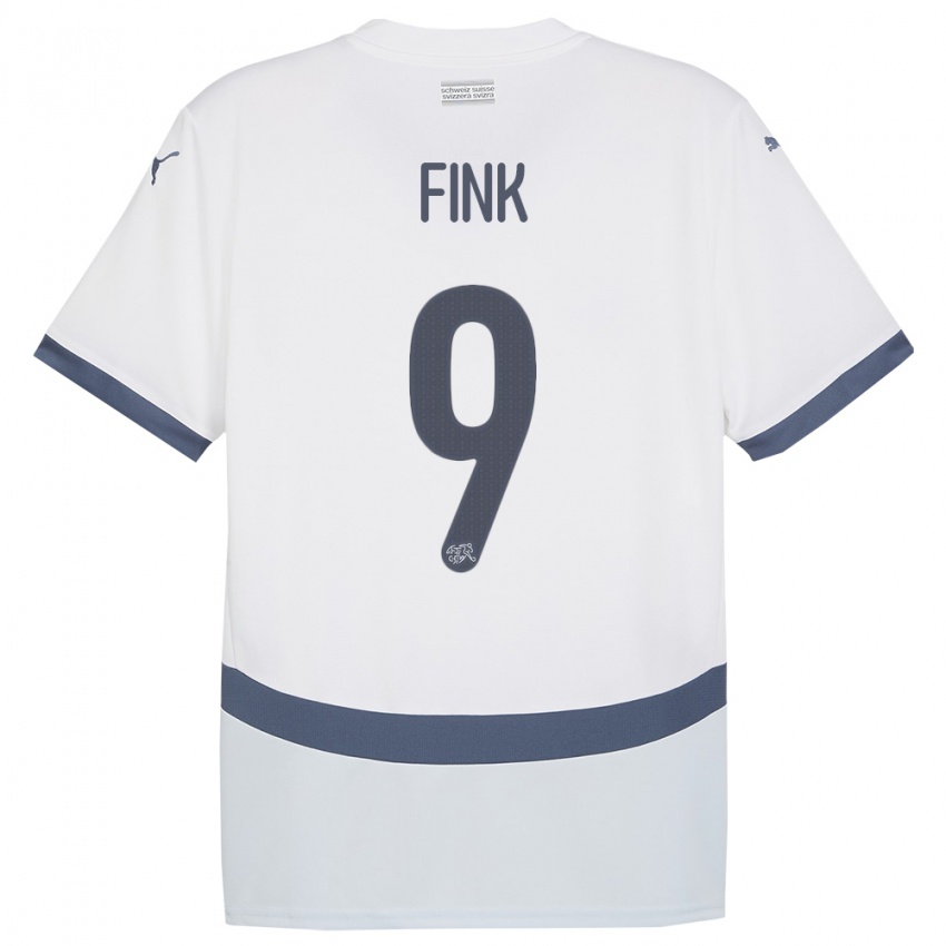 Herren Schweiz Bradley Fink #9 Weiß Auswärtstrikot Trikot 24-26 T-Shirt