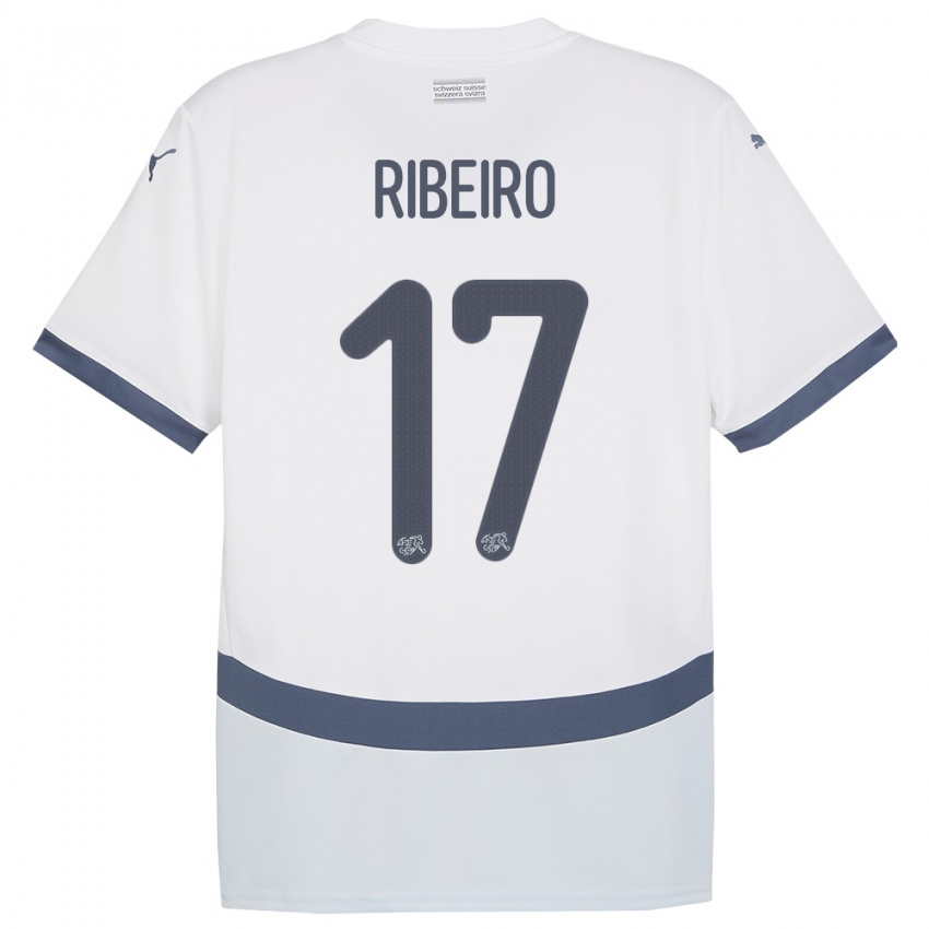 Herren Schweiz Joel Ribeiro #17 Weiß Auswärtstrikot Trikot 24-26 T-Shirt