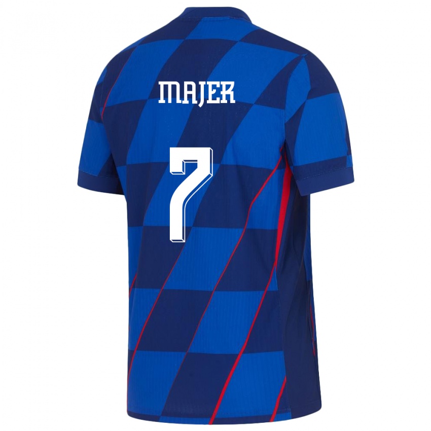 Herren Kroatien Lovro Majer #7 Blau Auswärtstrikot Trikot 24-26 T-Shirt