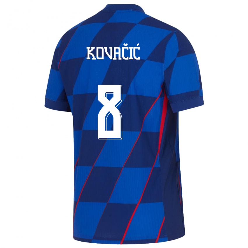 Herren Kroatien Mateo Kovacic #8 Blau Auswärtstrikot Trikot 24-26 T-Shirt
