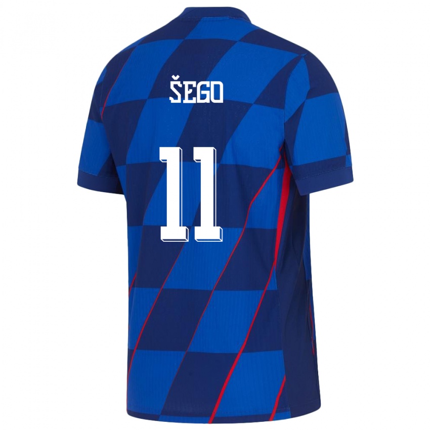 Herren Kroatien Michele Sego #11 Blau Auswärtstrikot Trikot 24-26 T-Shirt
