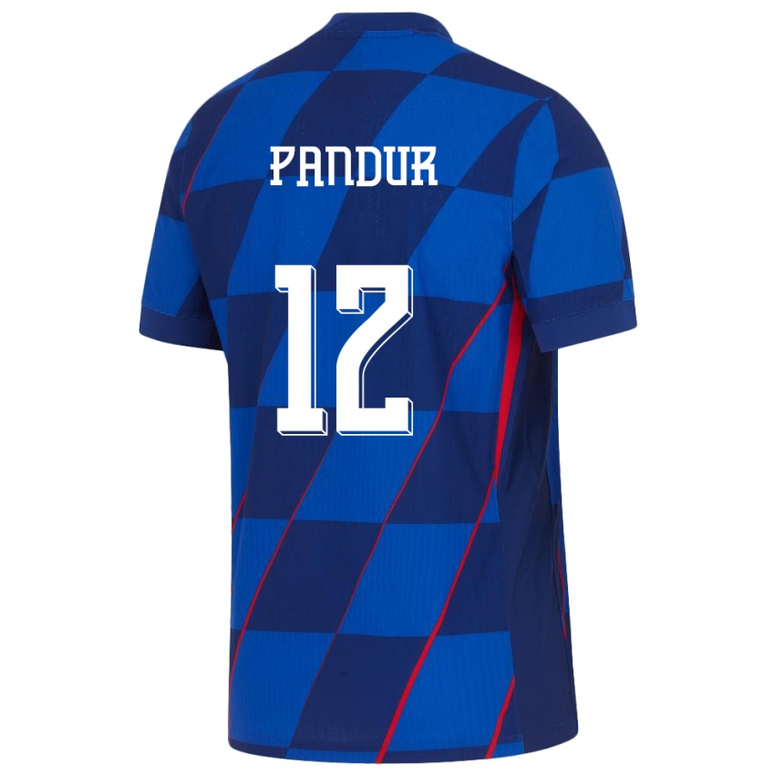 Herren Kroatien Ivor Pandur #12 Blau Auswärtstrikot Trikot 24-26 T-Shirt