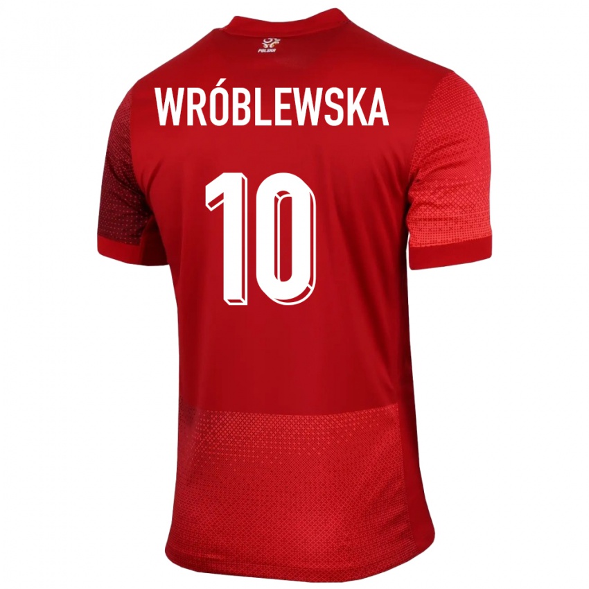 Herren Polen Joanna Wroblewska #10 Rot Auswärtstrikot Trikot 24-26 T-Shirt