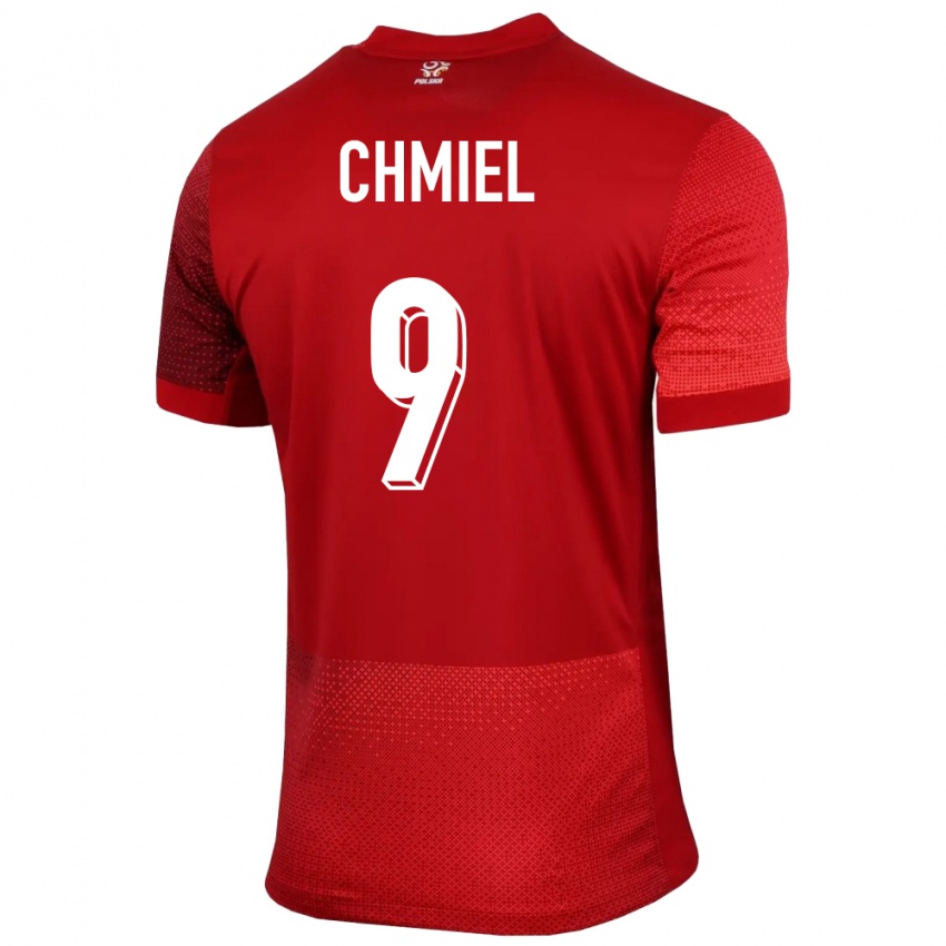 Herren Polen George Chmiel #9 Rot Auswärtstrikot Trikot 24-26 T-Shirt