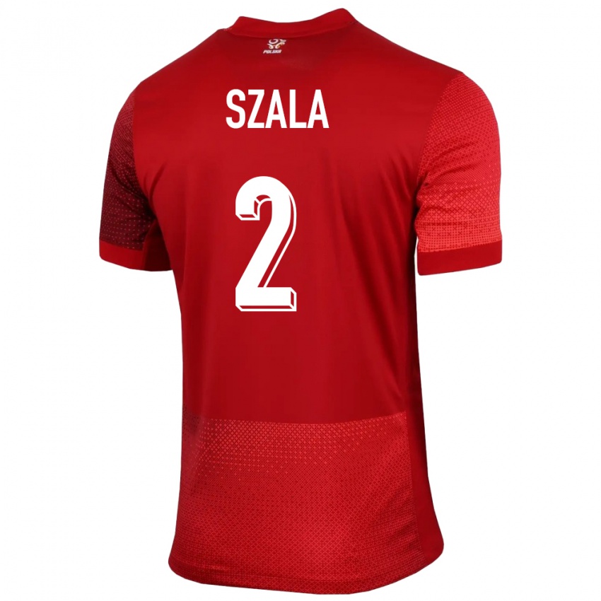 Herren Polen Dominik Szala #2 Rot Auswärtstrikot Trikot 24-26 T-Shirt