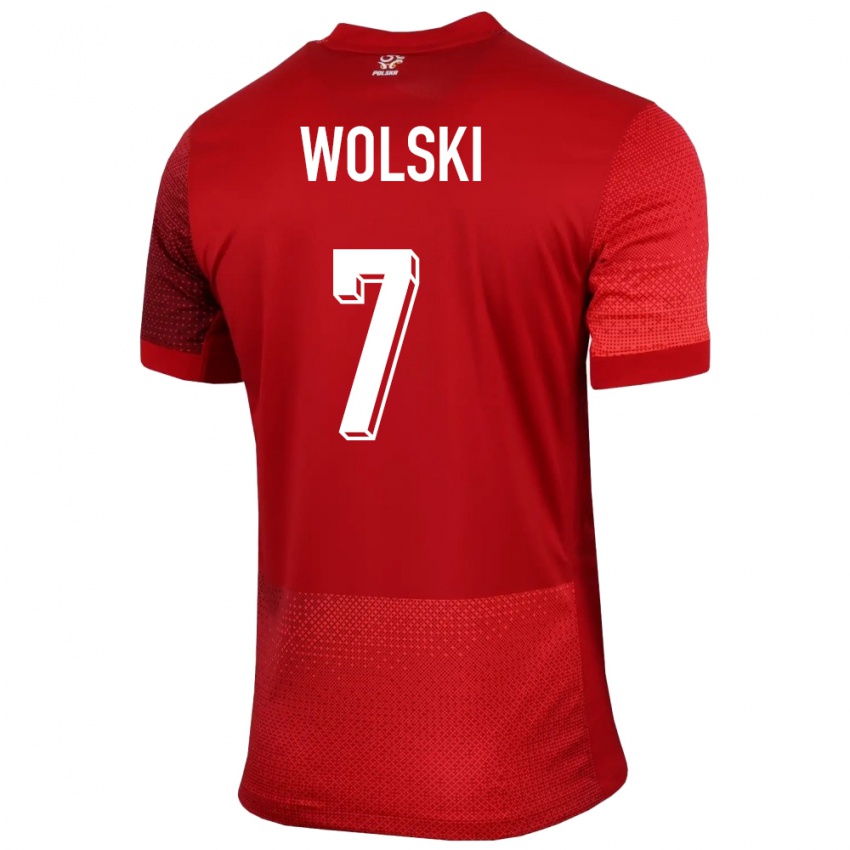 Herren Polen Filip Wolski #7 Rot Auswärtstrikot Trikot 24-26 T-Shirt