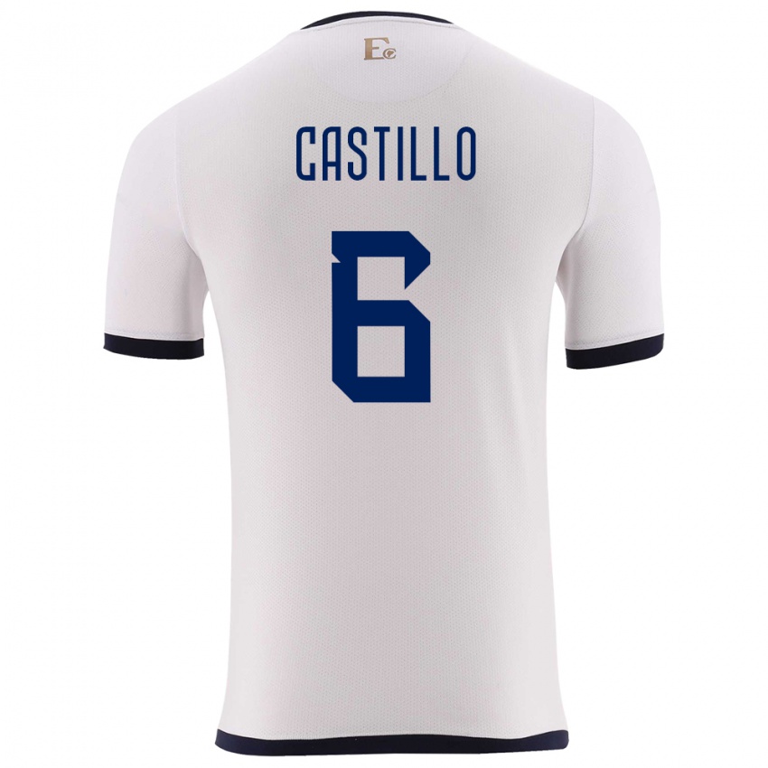Herren Ecuador Byron Castillo #6 Weiß Auswärtstrikot Trikot 24-26 T-Shirt
