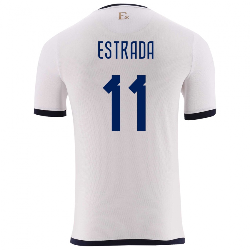 Herren Ecuador Michael Estrada #11 Weiß Auswärtstrikot Trikot 24-26 T-Shirt