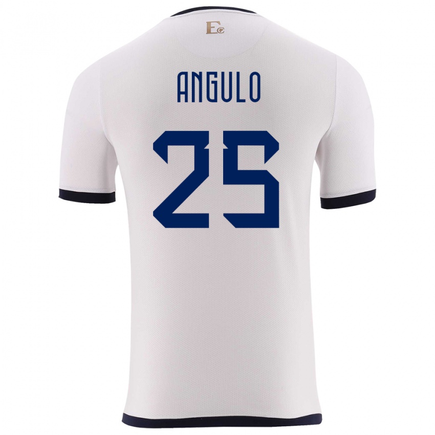 Herren Ecuador Nilson Angulo #25 Weiß Auswärtstrikot Trikot 24-26 T-Shirt
