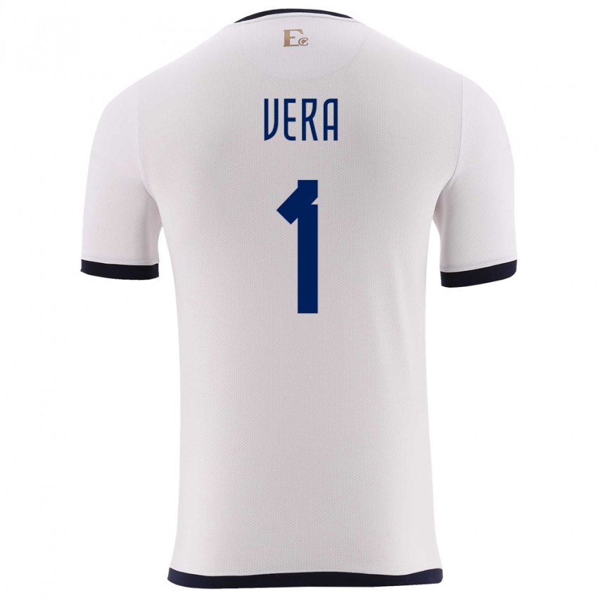 Herren Ecuador Andrea Vera #1 Weiß Auswärtstrikot Trikot 24-26 T-Shirt