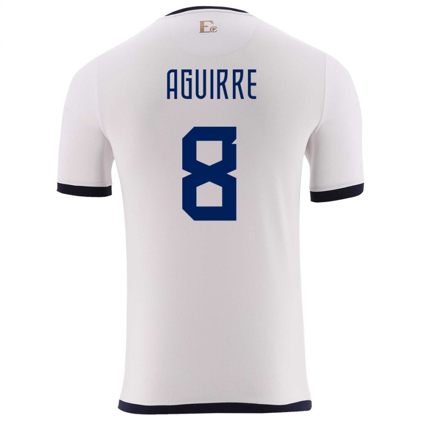 Herren Ecuador Marthina Aguirre #8 Weiß Auswärtstrikot Trikot 24-26 T-Shirt