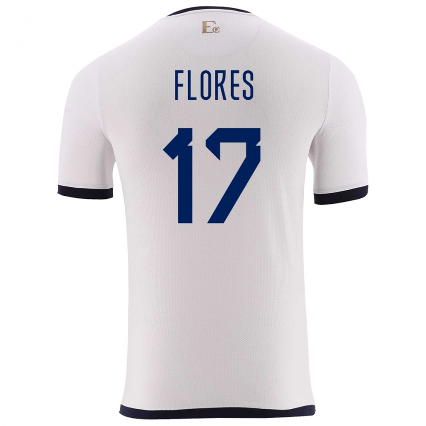 Herren Ecuador Karen Flores #17 Weiß Auswärtstrikot Trikot 24-26 T-Shirt