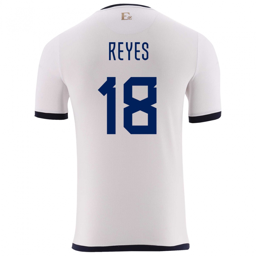 Herren Ecuador Ashley Reyes #18 Weiß Auswärtstrikot Trikot 24-26 T-Shirt