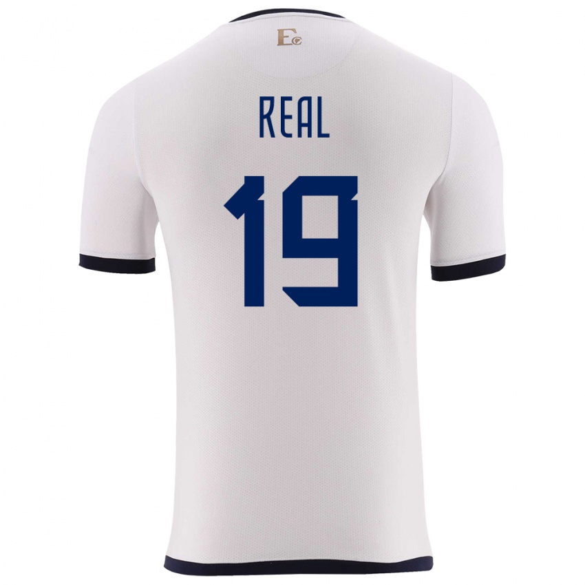 Herren Ecuador Kerlly Real #19 Weiß Auswärtstrikot Trikot 24-26 T-Shirt