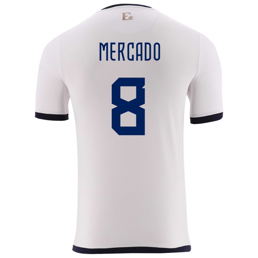 Herren Ecuador Patrik Mercado #8 Weiß Auswärtstrikot Trikot 24-26 T-Shirt