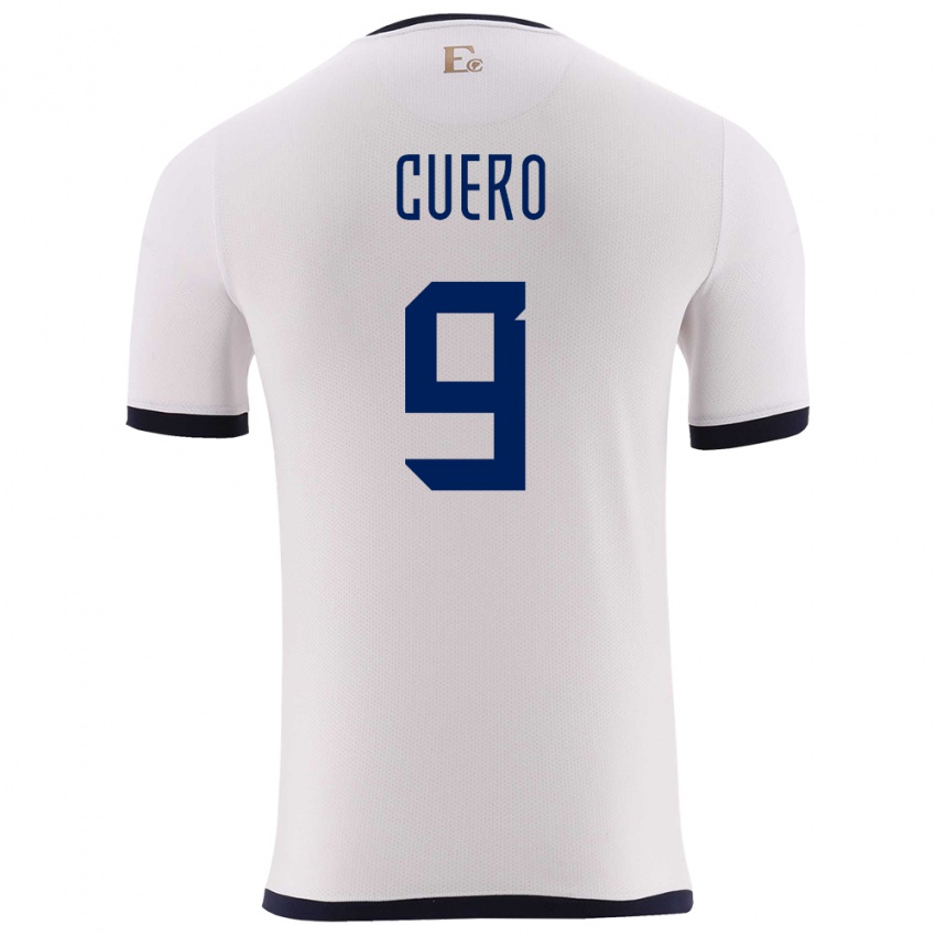 Herren Ecuador Justin Cuero #9 Weiß Auswärtstrikot Trikot 24-26 T-Shirt