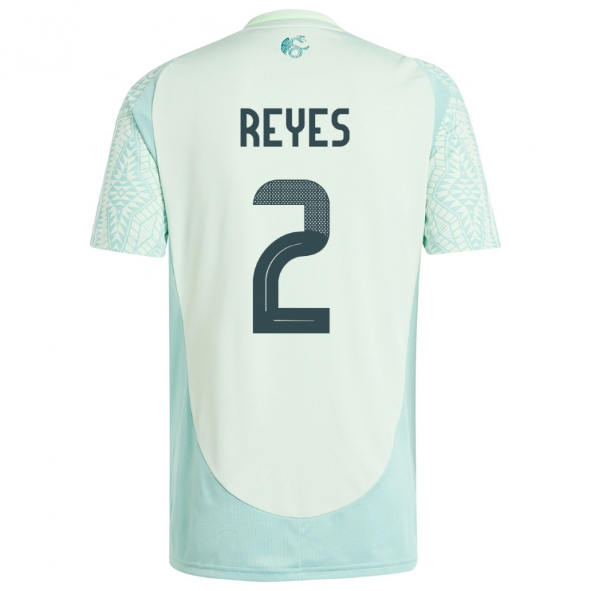 Herren Mexiko Luis Reyes #2 Leinengrün Auswärtstrikot Trikot 24-26 T-Shirt