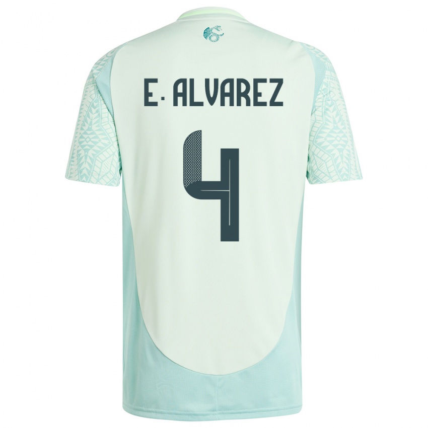 Herren Mexiko Edson Alvarez #4 Leinengrün Auswärtstrikot Trikot 24-26 T-Shirt