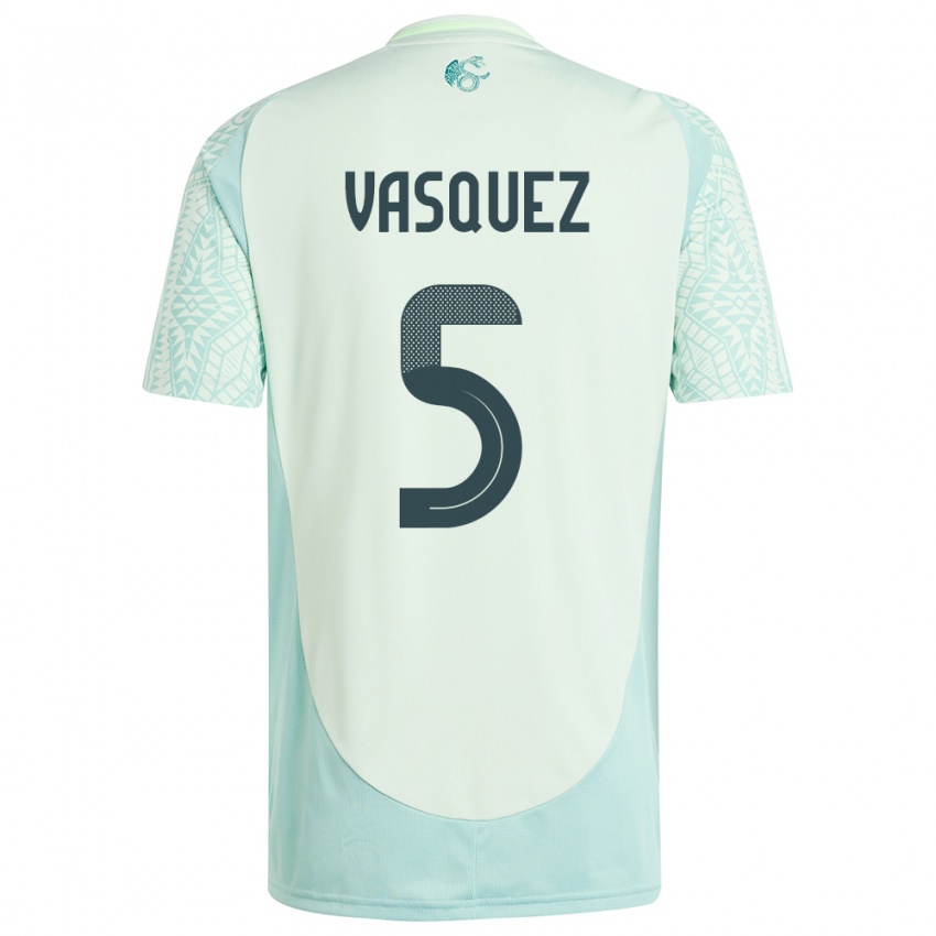 Herren Mexiko Johan Vasquez #5 Leinengrün Auswärtstrikot Trikot 24-26 T-Shirt